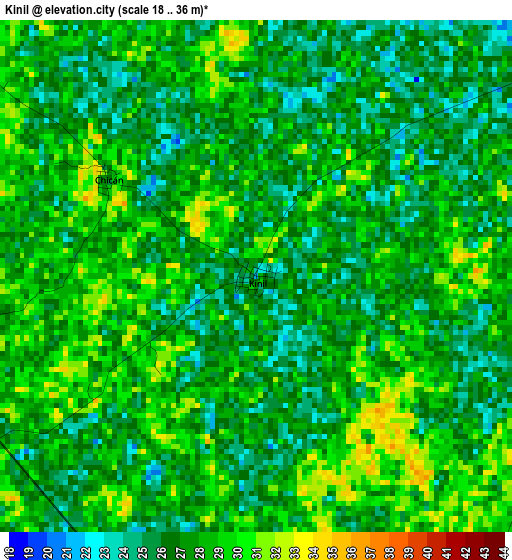 Kinil elevation map
