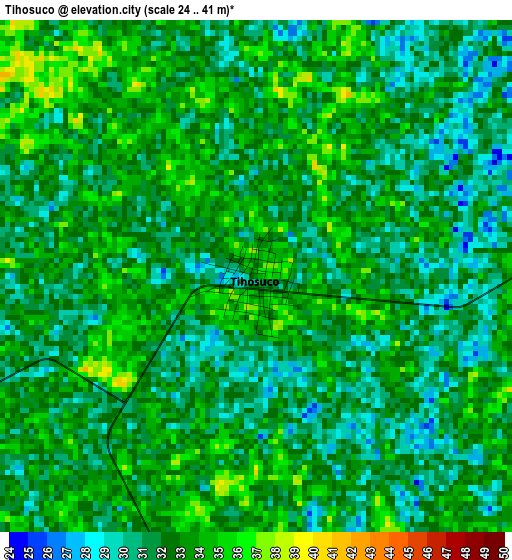 Tihosuco elevation map