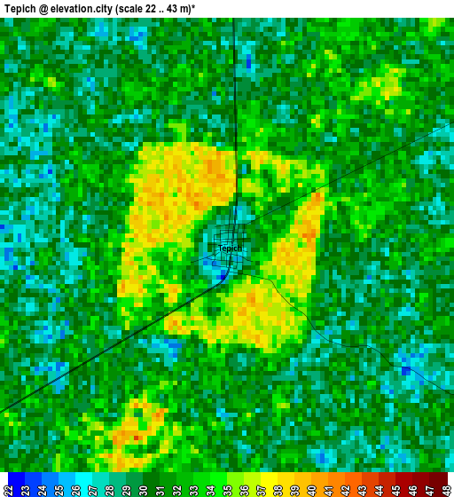 Tepich elevation map