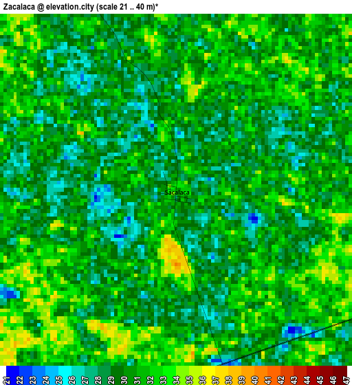 Zacalaca elevation map