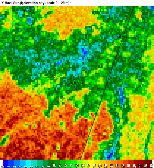 X-Hazil Sur elevation map