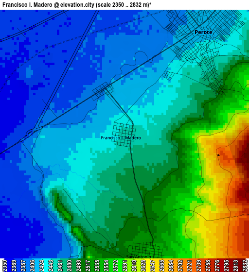 Francisco I. Madero elevation map