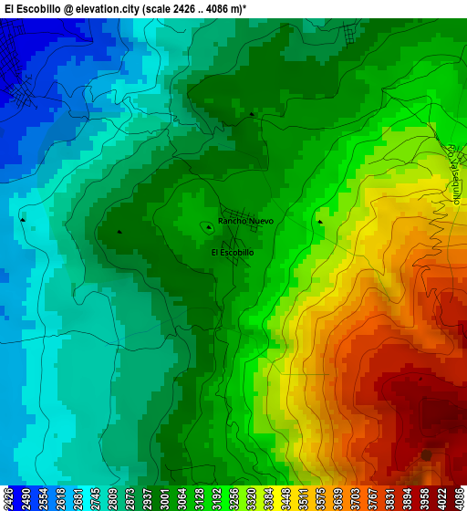 El Escobillo elevation map