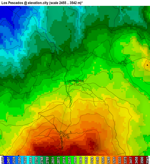 Los Pescados elevation map