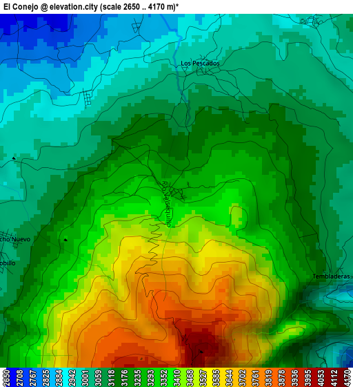 El Conejo elevation map