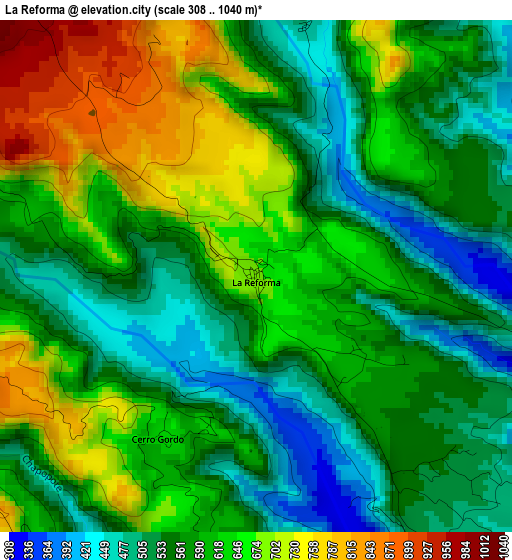 La Reforma elevation map