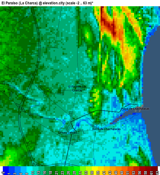 El Paraíso (La Charca) elevation map