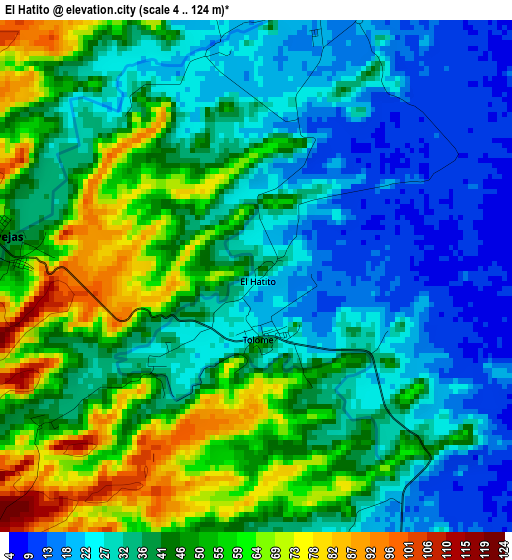 El Hatito elevation map