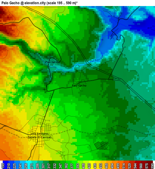 Palo Gacho elevation map