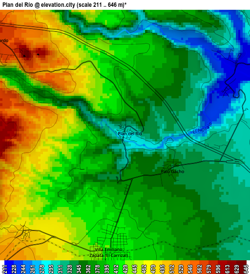 Plan del Río elevation map