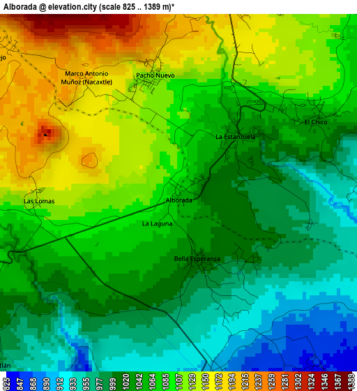 Alborada elevation map