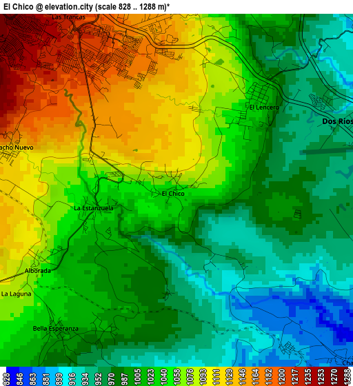 El Chico elevation map