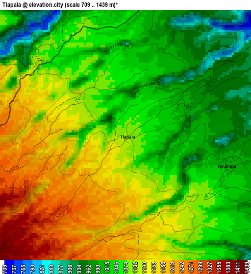 Tlapala elevation map