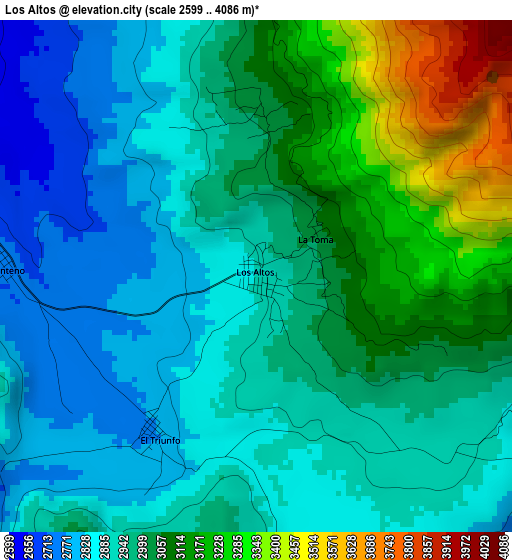 Los Altos elevation map