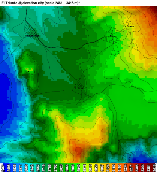 El Triunfo elevation map