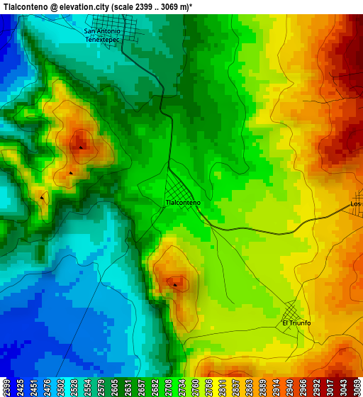 Tlalconteno elevation map