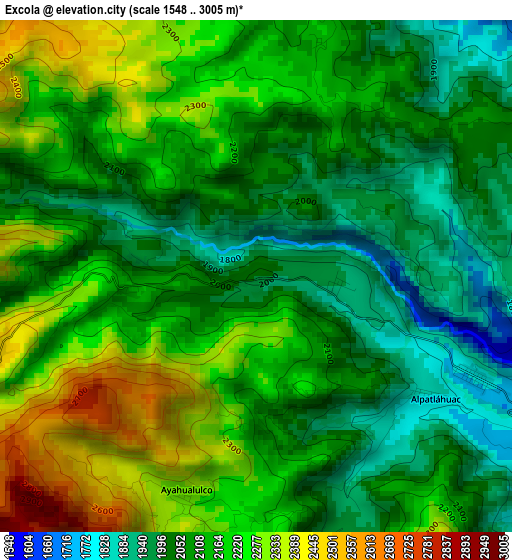 Excola elevation map