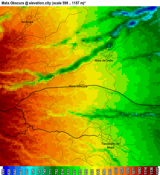 Mata Obscura elevation map