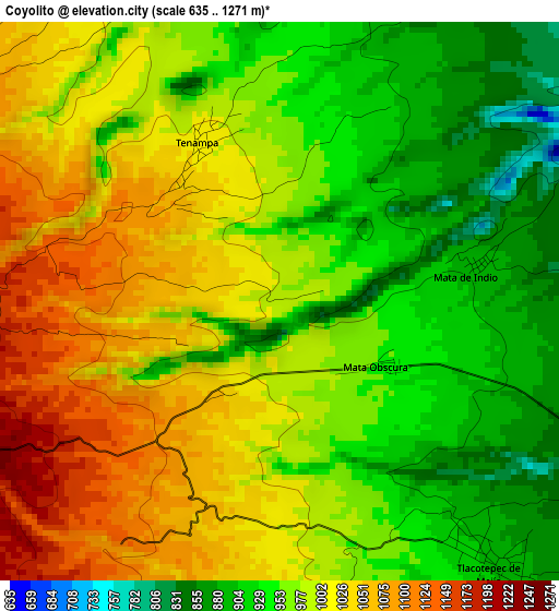 Coyolito elevation map