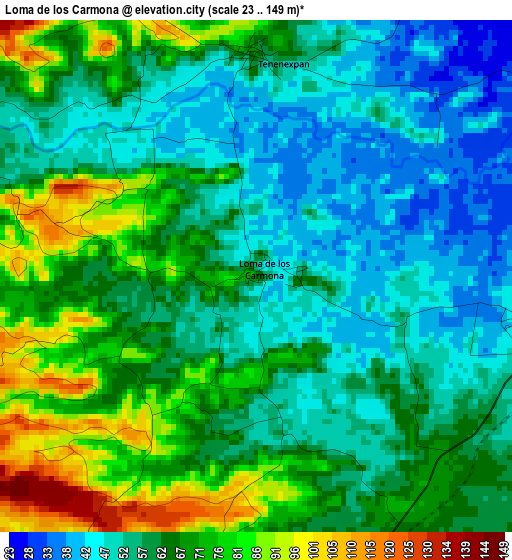 Loma de los Carmona elevation map