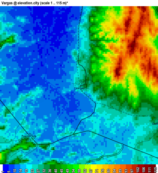 Vargas elevation map