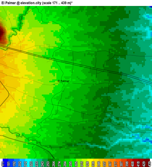 El Palmar elevation map