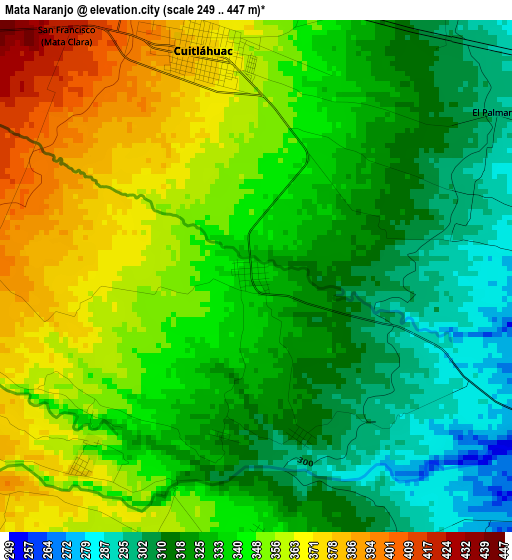 Mata Naranjo elevation map