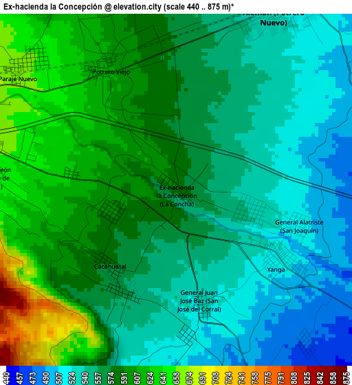 Ex-hacienda la Concepción elevation map