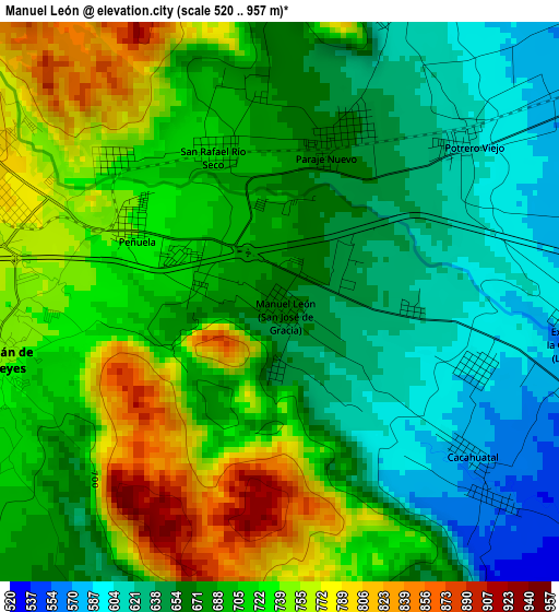 Manuel León elevation map