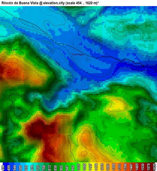 Rincón de Buena Vista elevation map