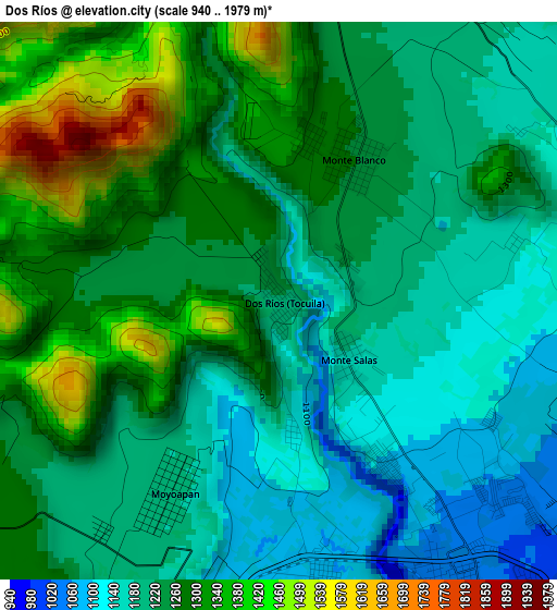 Dos Ríos elevation map