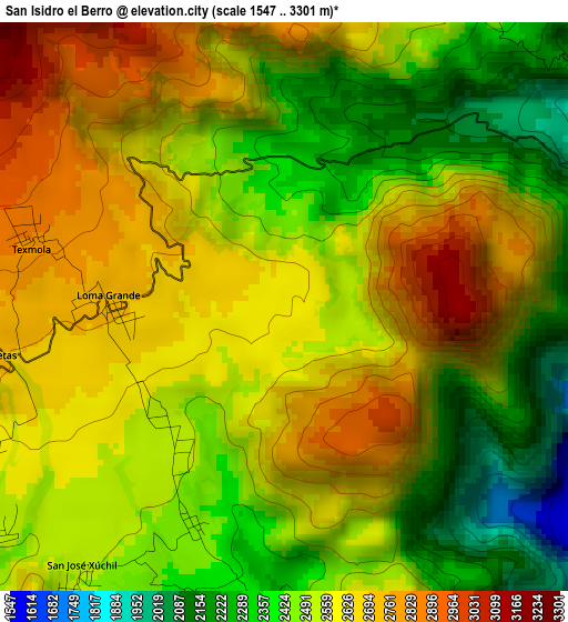 San Isidro el Berro elevation map