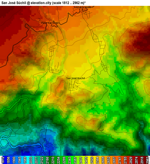 San José Súchil elevation map