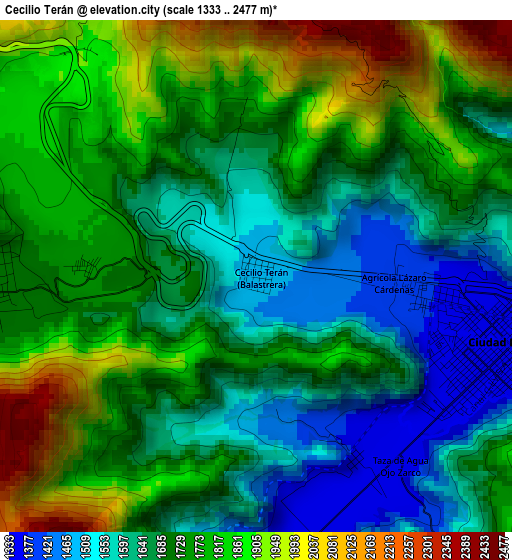 Cecilio Terán elevation map