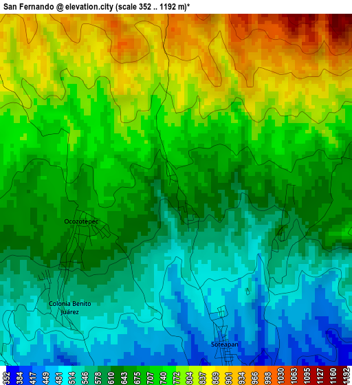 San Fernando elevation map