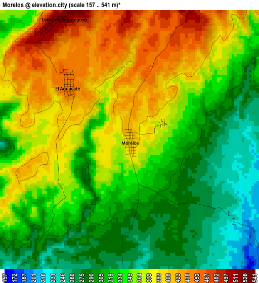 Morelos elevation map