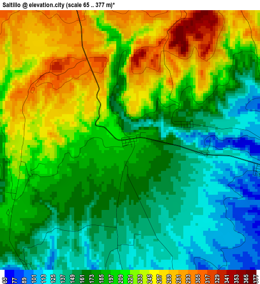 Saltillo elevation map