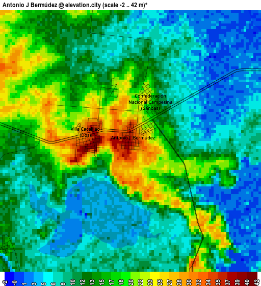 Antonio J Bermúdez elevation map