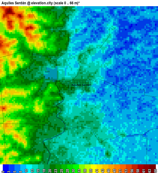 Aquiles Serdán elevation map