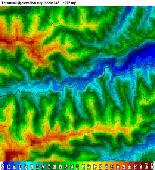 Tetzacual elevation map