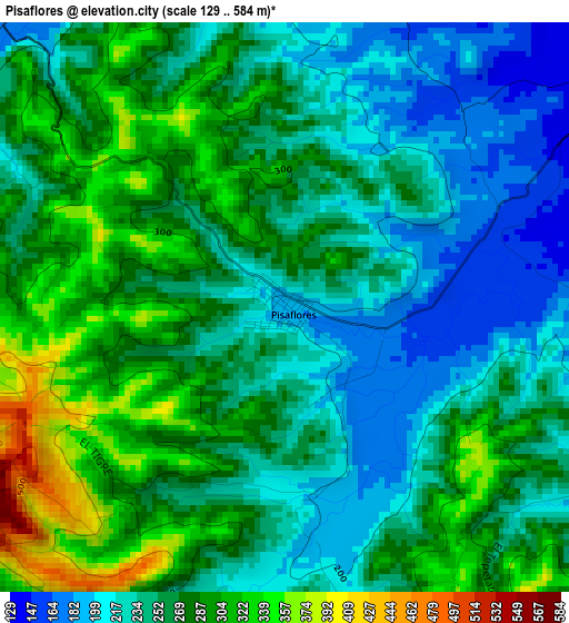 Pisaflores elevation map