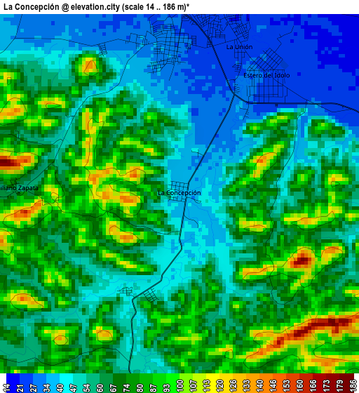 La Concepción elevation map