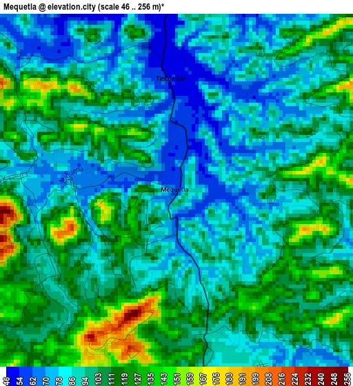 Mequetla elevation map