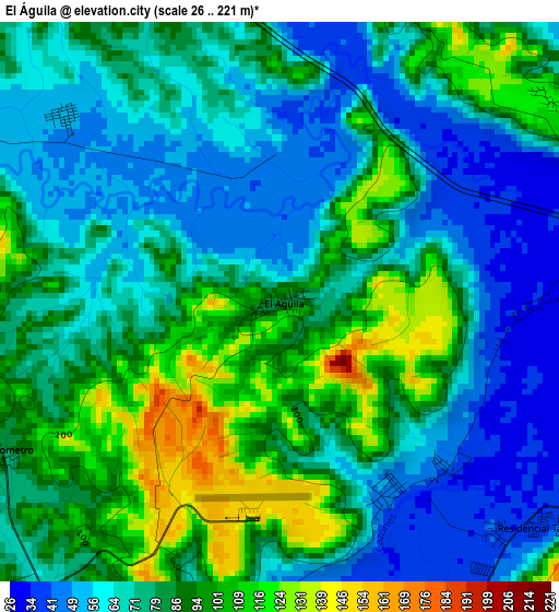 El Águila elevation map