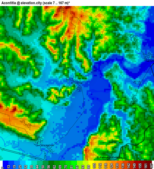 Acontitla elevation map