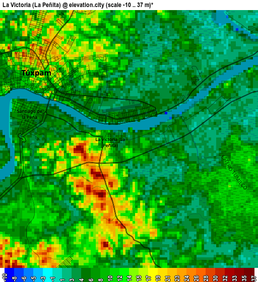 La Victoria (La Peñita) elevation map