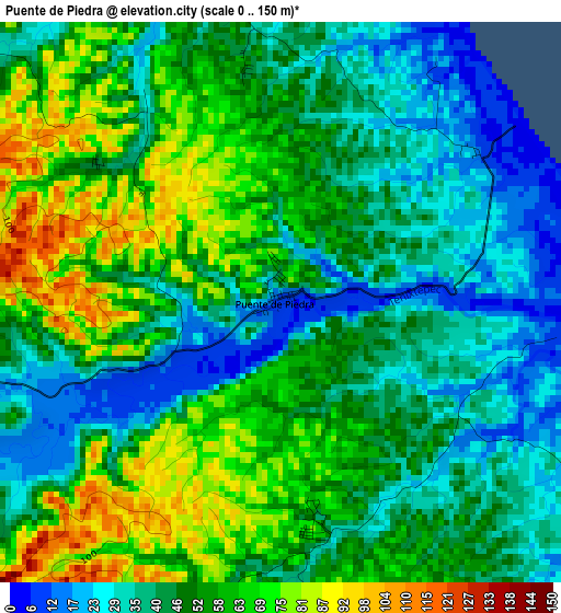 Puente de Piedra elevation map