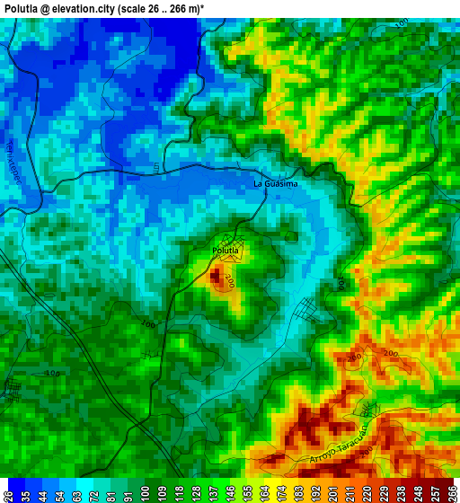 Polutla elevation map