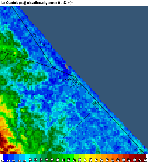 La Guadalupe elevation map