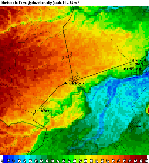 María de la Torre elevation map
